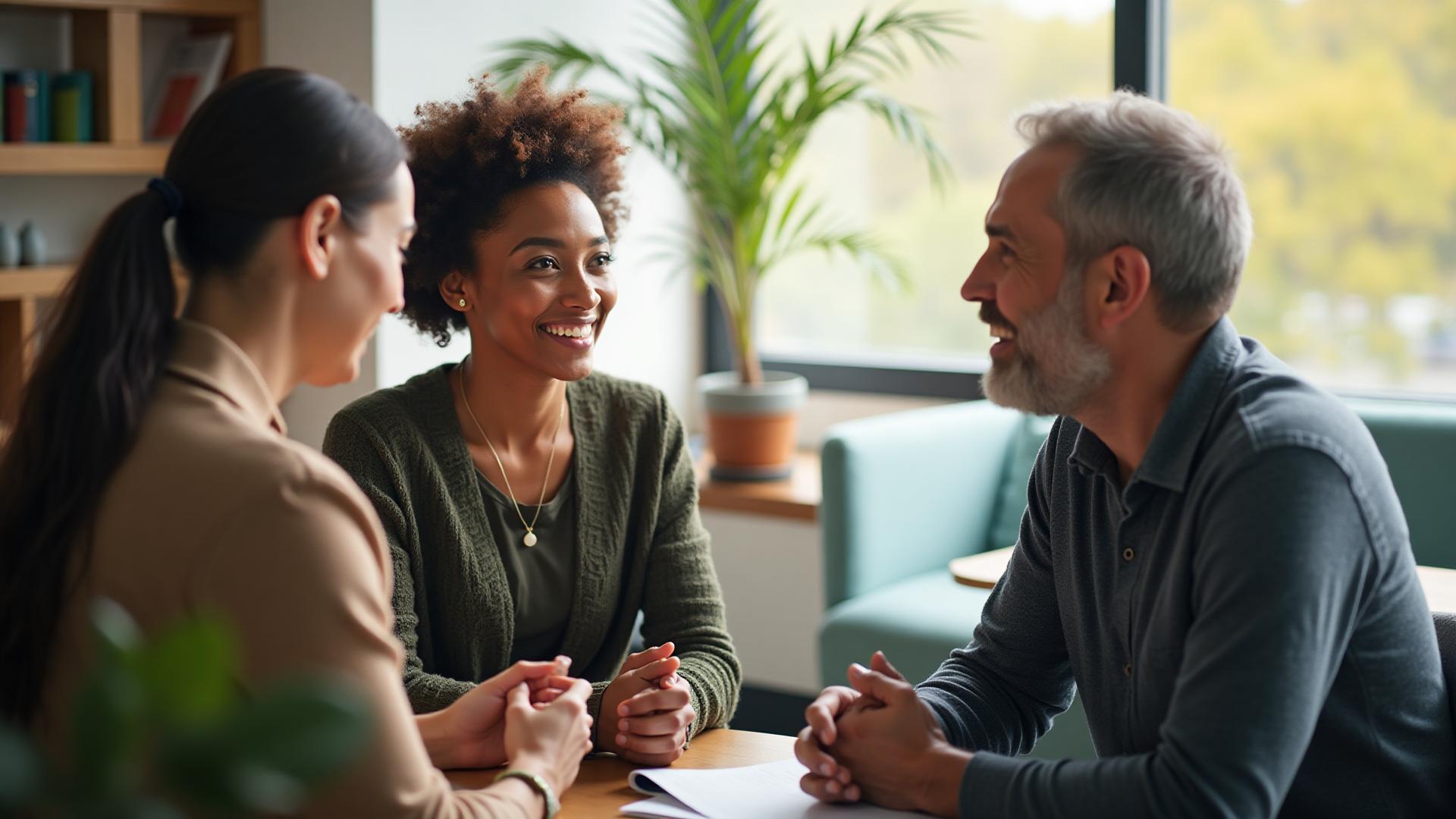 Supportive team members in discussion