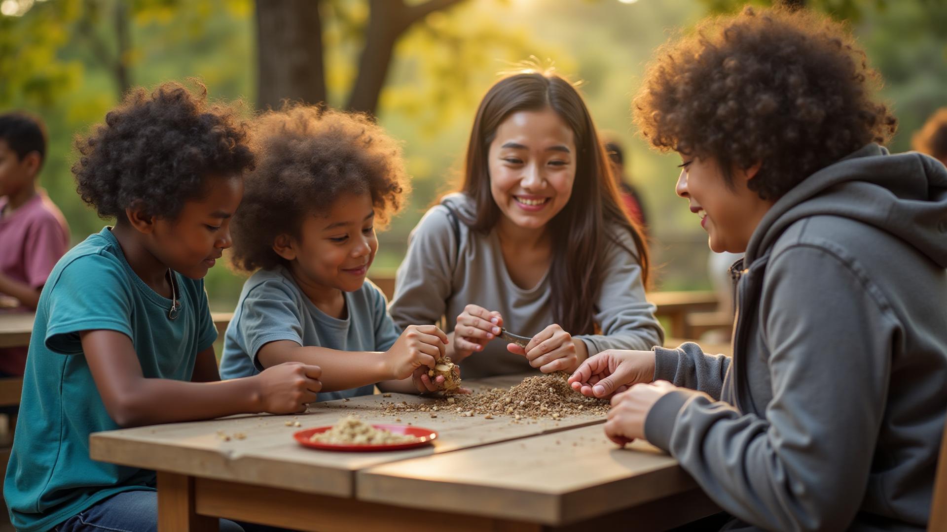 Diverse community members supporting each other in inclusive activities